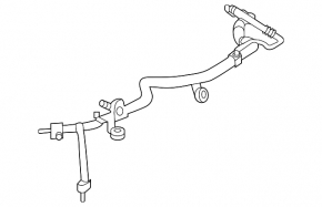 Air conditioning pipe condenser-heater Mercedes W167 GLE 350 450 24-26 without rear climate control