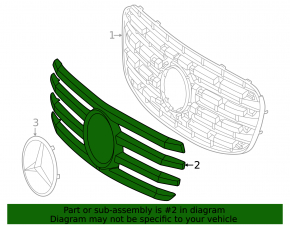 Grille cover for Mercedes X167 GLS 450 580 24-26 AMG pkg