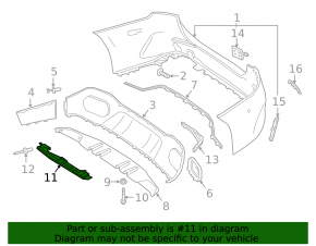 Lower center rear bumper bracket for Mercedes A-class V177 19-22