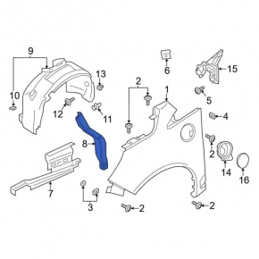 Left door-wing seal for Ford C-max MK2 13-18