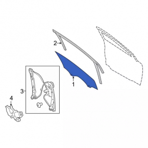 Front left door glass for Ford Focus mk3 11-18