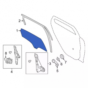 Front left door glass for Ford Focus mk3 11-18