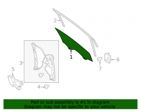 Front left door glass for Ford Focus mk3 11-18