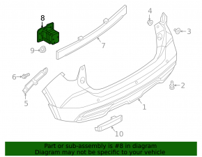 Right rear bumper reinforcement fang for Nissan Kicks 18-25