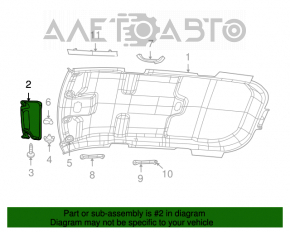 Left Dodge Journey 11-20 visor, gray, without backlight, without hook