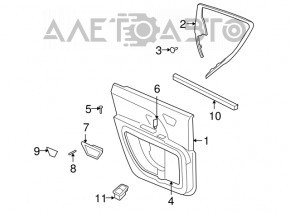 Door trim card rear right Dodge Journey 11- leather black