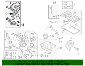 Front engine cover Hyundai Elantra UD 14-16 1.8, 2.0