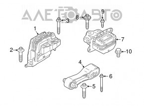 Right engine mount BMW 2 F44 20-24 AWD, B46