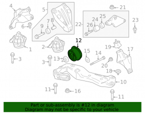Gearbox cushion BMW 5 F10 11-16 3.0T AWD front