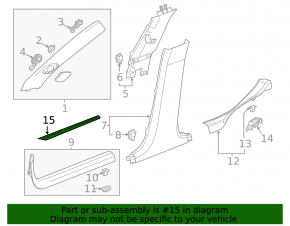 Door sill trim outer front left Cadillac ATS 13- chrome