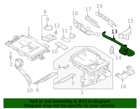 High-voltage cable for the Nissan Ariya 23-25 compressor from the fuse box