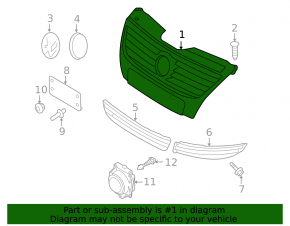 Radiator grille for VW CC 09-12 with parking sensors, light gray