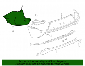 Rear bare bumper left Chevrolet Trailblazer 21-26