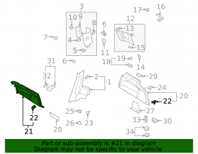 Right arch trim Audi Q7 4L 10-15 for 3 rows, black