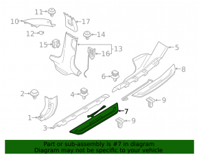 Door sill outer front left BMW 5 G30 18- eDrive