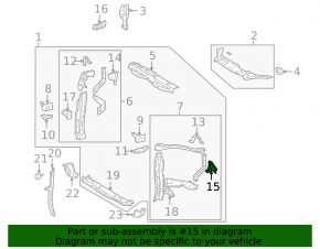 Left front fender apron bracket for Toyota Highlander 2013