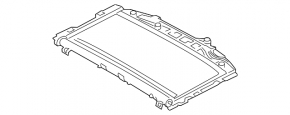 Rear panoramic window mechanism for BMW X7 G07 19-25 frame with curtain, Elfenbein-Weiss