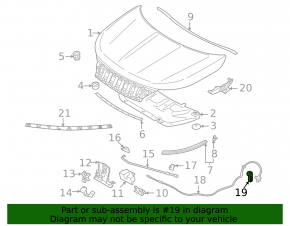 Black hood release handle for Mitsubishi Outlander 22-25 interior