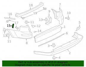 Rear bumper mount, small left, Mitsubishi Outlander 2007-2013