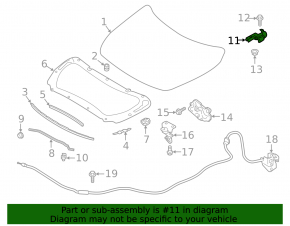 Hood hinge left Nissan Altima 19-
