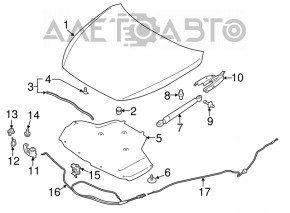 Hood shock absorber left Infiniti Q50 14-24