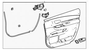 Door trim panel front right Toyota Sienna 21-24 dark gray with gray, armrest leather dark gray, with handle, worn