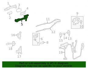 Rear left door handle mechanism Lexus ES300h ES350 13-18