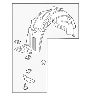Front left fender liner for Honda Civic X FC 19-21