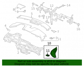 Front panel trim side left Honda Clarity 18-21 usa, black