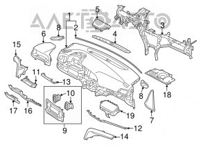 Front panel trim left side Hyundai Elantra AD 17-20 gray