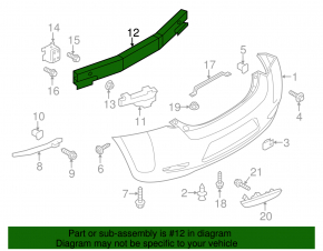 Rear Bumper Reinforcement Nissan Leaf 13-17