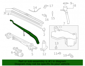 Wiper arm right Toyota Sienna 21-25