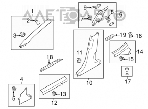 Door sill trim front right outer Hyundai Veloster 12-17