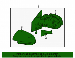 Left side mirror assembly for Toyota Rav4 2016-2018