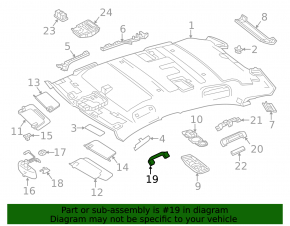 Mercedes H247 GLA 20-26 black front right ceiling handle