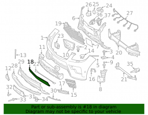 Lower grille front bumper Mercedes W166 ML 12-15 AMG pkg