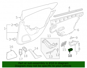 Mercedes A-Class V177 19-22 black rear right window lift control trim