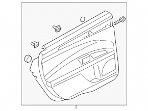 Door trim panel rear left Ford Fusion mk5 17-20 black with gray insert leather, armrest leather, molding gray structure, for cleaning