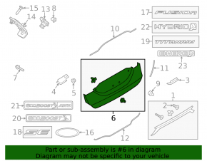 Ford Fusion mk5 13-16 trunk lid trim for number, broken guide