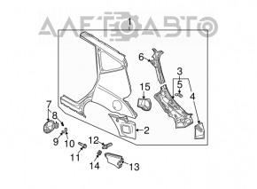Quarter wing rear left Nissan Murano z50 03-07 black