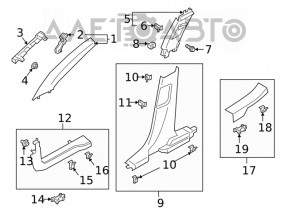 Door sill trim rear left Ford Escape MK4 20-24 black