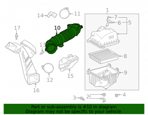 Air duct from air filter housing Toyota Highlander 20-22 3.5
