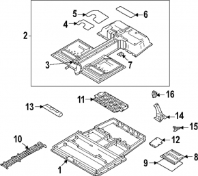 Battery bracket VVB side right Polestar 2 21-