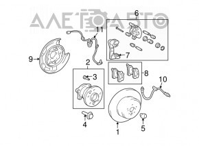 Brake disc rear left Lexus RX300 RX330 RX350 RX400h 04-09