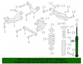 Rear left shock absorber Honda Civic X FC 16-21 1.5T