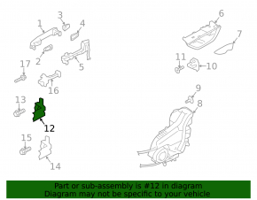 Upper rear left door hinge for Subaru Ascent 19-26