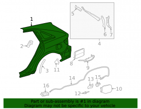 Rear left wing for Toyota Venza 09-15