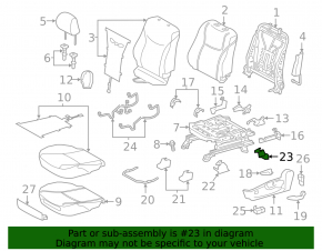 Driver's seat runner plug rear left Toyota Prius V 12-17 black