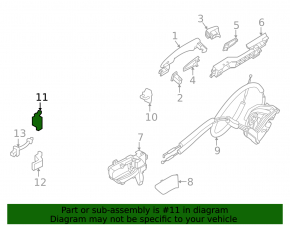 Upper rear left door hinge for Nissan Ariya 23-25