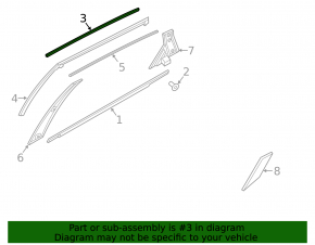 Upper rear left door molding Kia Optima 16- chrome, scratches